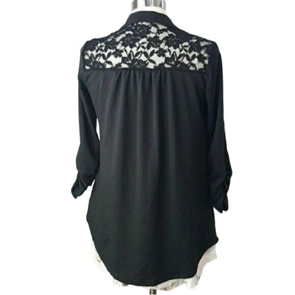 MOA MOA‎ Black Blazer with Lace Back Detail Women's Size S - Picture 6 of 8